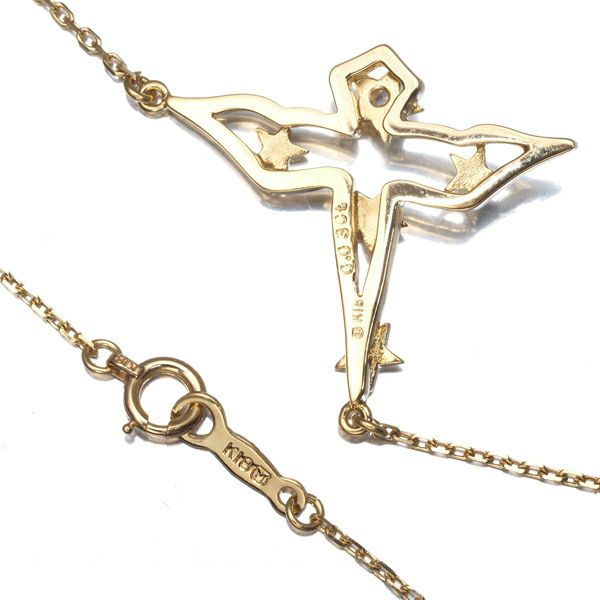 ミキモト ネックレス ダイヤ 0.03ct  スター K18YG 