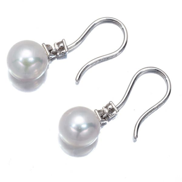 ミキモト ピアス アコヤパール 真珠 7.2mm ダイヤ   K18WG 