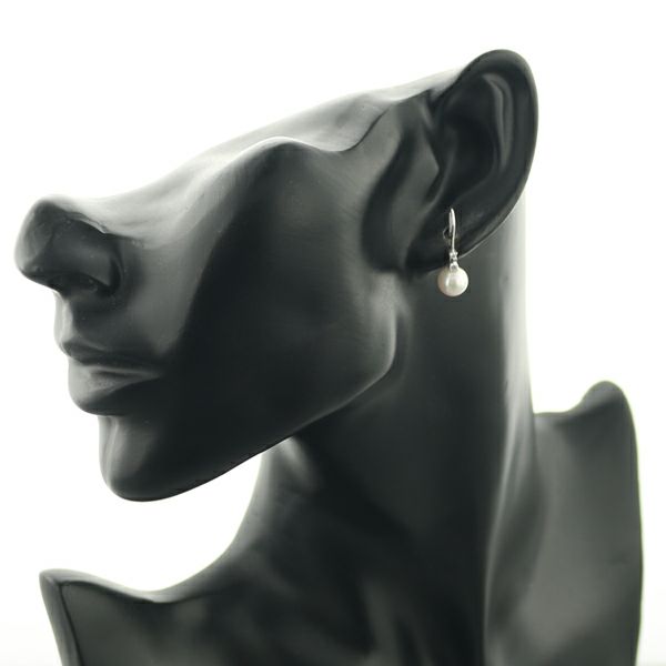 ミキモト ピアス アコヤパール 真珠 7.2mm ダイヤ   K18WG 