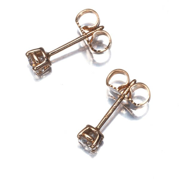 ティファニー ピアス ダイヤ 0.11ct/0.11ct程 ソリティア  K18PG 