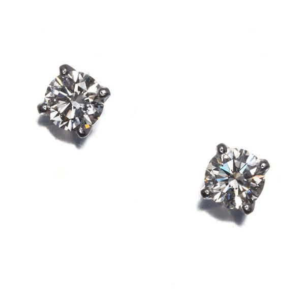 ポーラ ピアス ダイヤ 0.50ct  一粒 K14WG/Pt900 