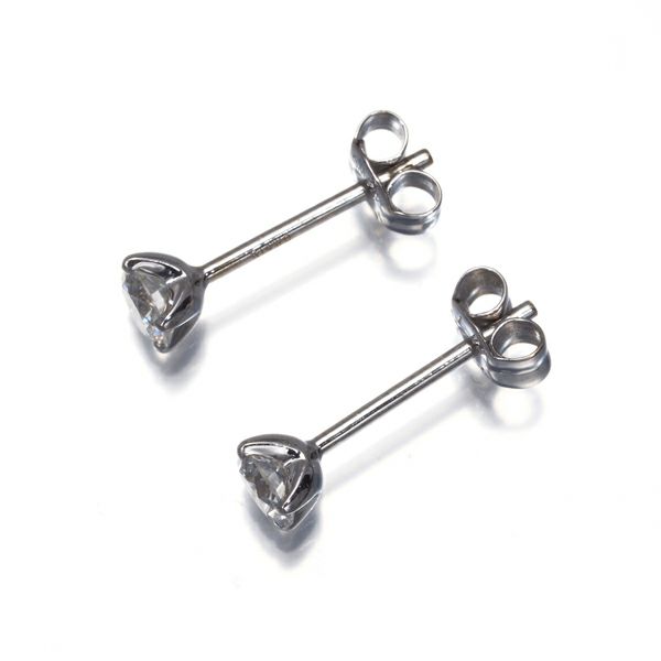 ポーラ ピアス ダイヤ 0.50ct  一粒 K14WG/Pt900 