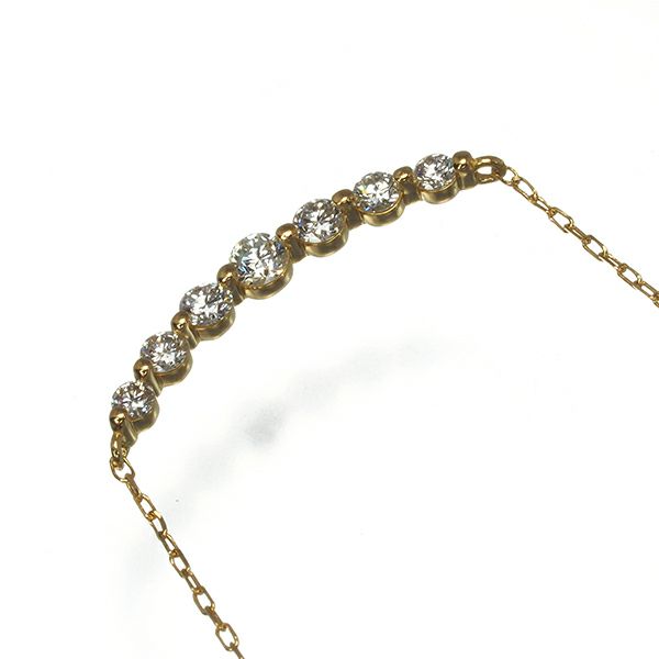 ダイヤ 0.30ct 7P  ネックレス K18YG 