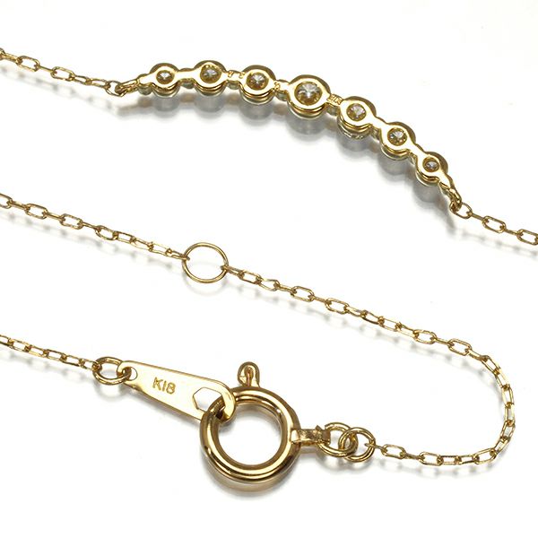 ダイヤ 0.30ct 7P  ネックレス K18YG 