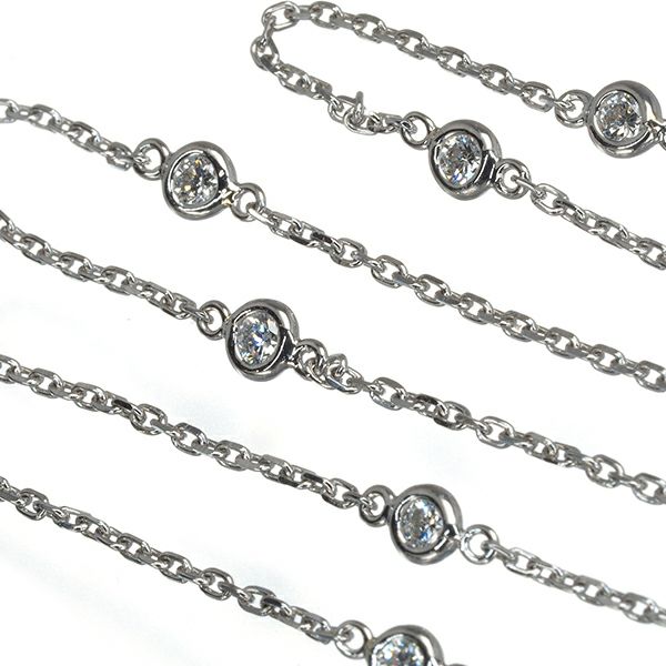 ダイヤ 0.50ct 12P ステーション  ネックレス Pt850 