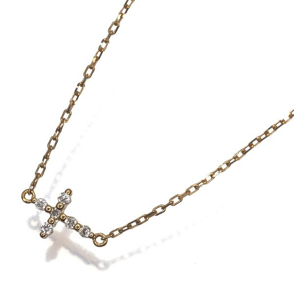 アガット ブレスレット ダイヤ 0.03ct  クロス K18YG 