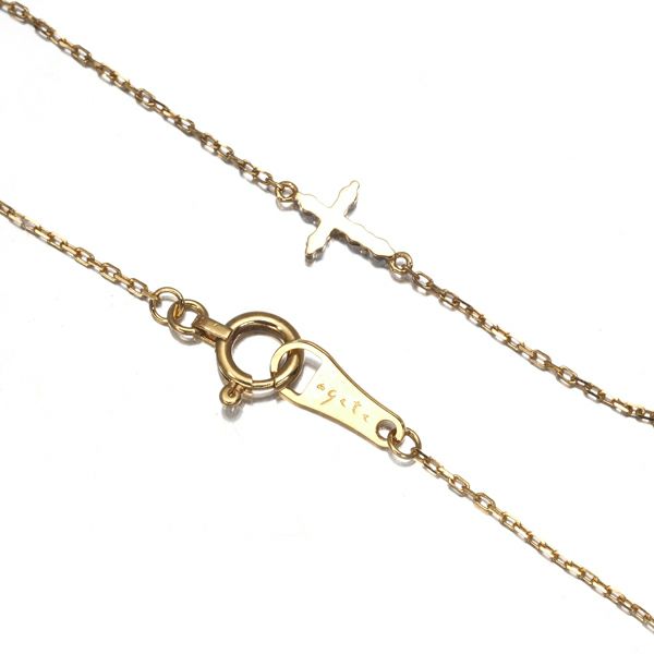 アガット ブレスレット ダイヤ 0.03ct  クロス K18YG 