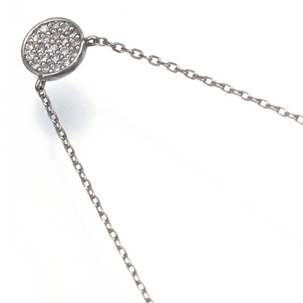 ダイヤモンド0.15ct サークルパヴェPt ネックレス ダイヤモンド K18ネックレス(計0.55カラット/テーパーバケット