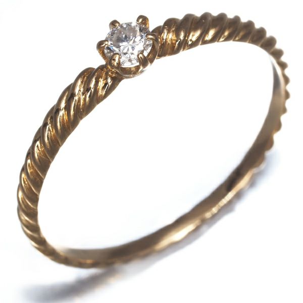4℃ k18 ダイヤモンド ツイストリング K18 Twist Ring Diamond 3stones／18金製 ツイストリング