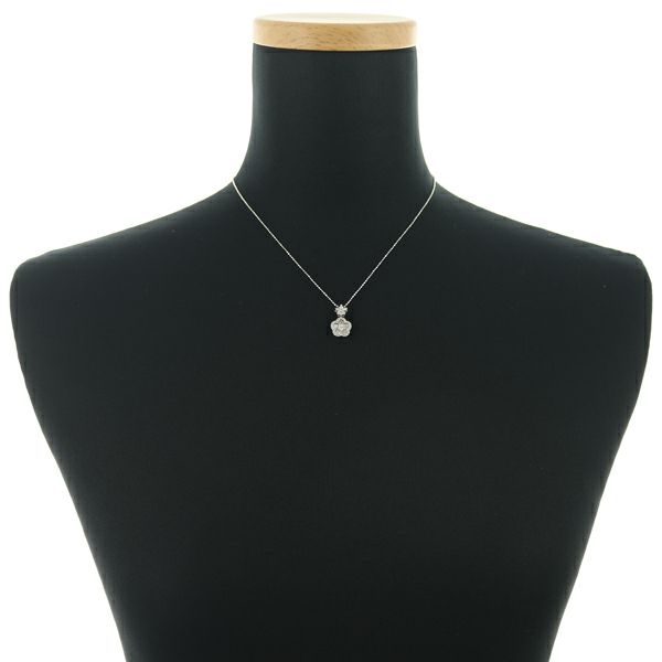 ダイヤ 0.68ct フラワー  ネックレス K18WG 