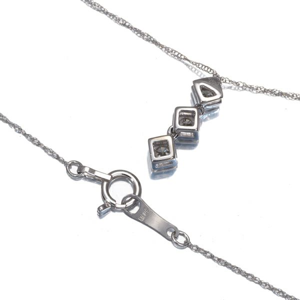 ダイヤ 0.19ct 3P  ネックレス K18WG 