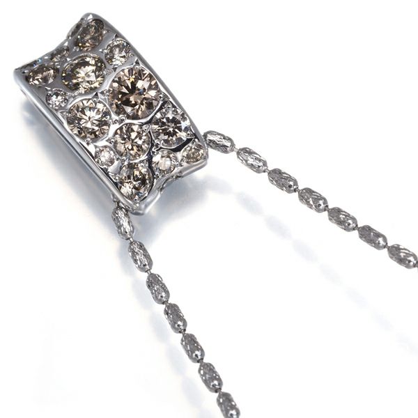 カシケイ ネックレス ダイヤ 0.90ct メランジェ  K18WG 