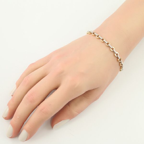 ダイヤ 0.70ct コンビカラー  ブレスレット K18WG/PG 