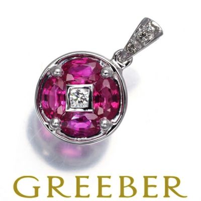 Pt900 ルビー＆ダイヤモンド ペンダント 楽天市場】pt900 ルビー＆ダイヤモンドネックレス 【送料無料