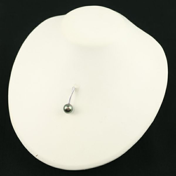 タサキ ペンダントトップ ブラックパール 黒蝶真珠 10.5mm ダイヤ 0.02ct   K18WG 