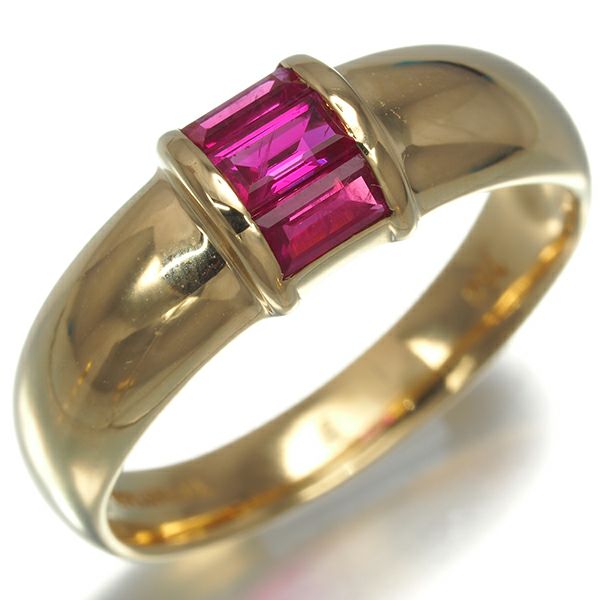 ティファニー リング ルビー スタッキング 11号 K18YG 