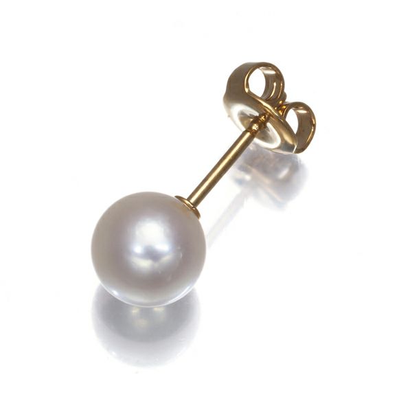 【極美品】ミキモト パール ピアス パールピアス K18YG 約7㎜珠 MIKIMOTO（ミキモト） パールピアス K18 YG パール イエローゴールド